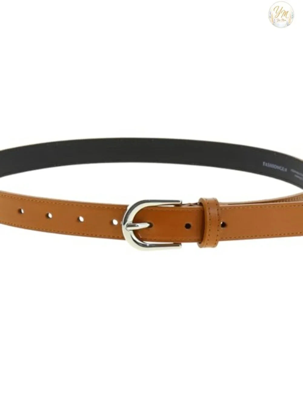 Women's Italian Leather Belt with Brass Buckle - 1 inch Wide